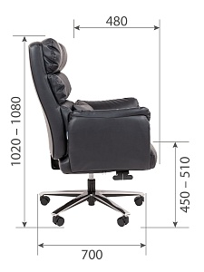 Офисное кресло CHAIRMAN 433, экокожа, черный